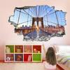 3D Broken-Through Bridge Wall Decal, Removable Wall Sticker, 75 x 50 cm view 1