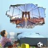 3D Broken-Through Bridge Wall Decal, Removable Wall Sticker, 75 x 50 cm view 2