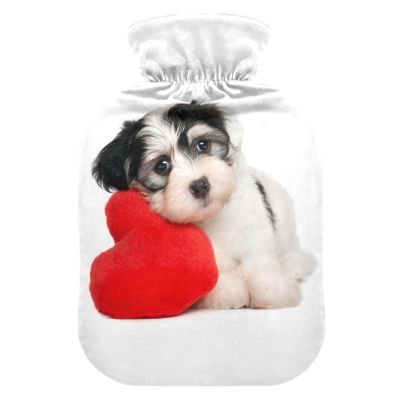 Lover Valentine Havanese Puppy Hot Water Bottle with Cover, 2 L
