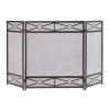 Modern 3-Panel Fireplace Guard, 127 cm Wide, Folding Iron Fire Screen with Geometric Décor view 2