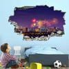 3D Cityscape Wall Decal with Wall-Hole Effect, Removable Wall Decor view 2