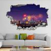 3D Cityscape Wall Decal with Wall-Hole Effect, Removable Wall Decor view 3