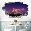 3D Cityscape Wall Decal with Wall-Hole Effect, Removable Wall Decor view 4