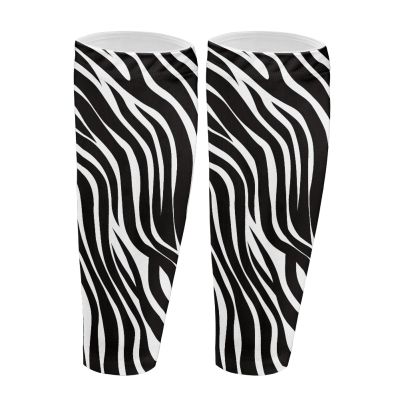 Wanyint Calf Compression Sleeves for Women and Men, Elastic Leg Compression Sleeves, Basketball, Plus Size, Calf, Zebra, 42