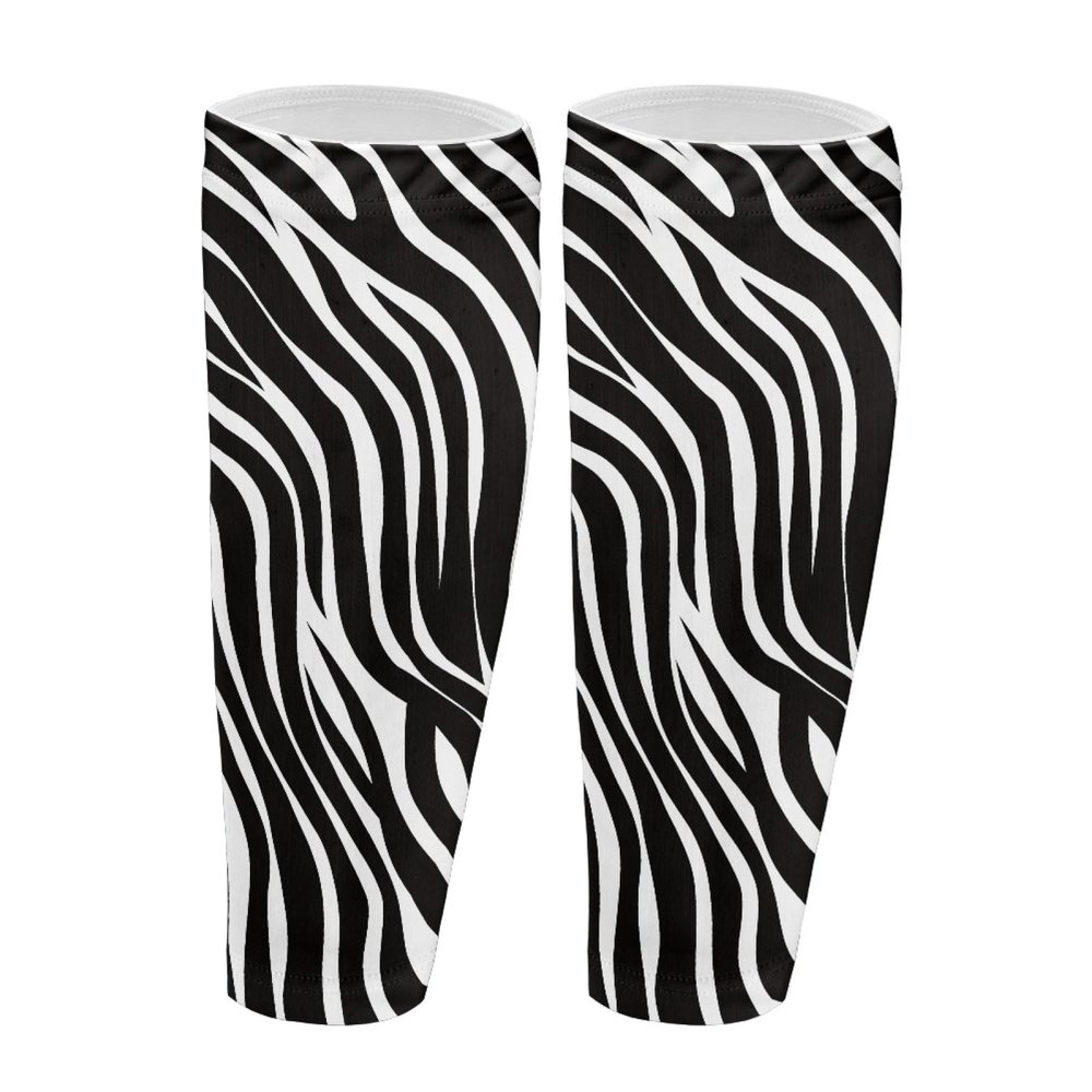 Wanyint Calf Compression Sleeves for Women and Men, Elastic Leg Compression Sleeves, Basketball, Plus Size, Calf, Zebra, 42