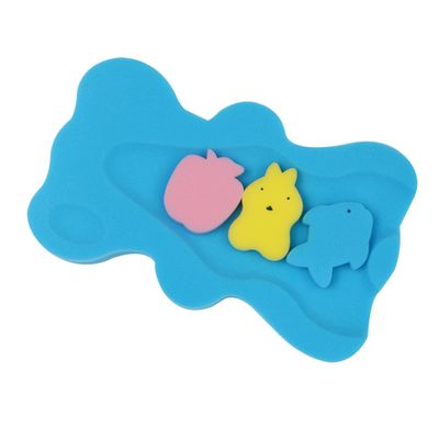 Blue Baby Bath Sponge Mat, Non-Slip