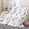 EHOMERY Outdoor Cozy Blanket for Patio, Baby Blanket, Warm Elephant Cartoon Blanket, White, 100 x 70 cm view 1