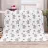EHOMERY Outdoor Cozy Blanket for Patio, Baby Blanket, Warm Elephant Cartoon Blanket, White, 100 x 70 cm view 4
