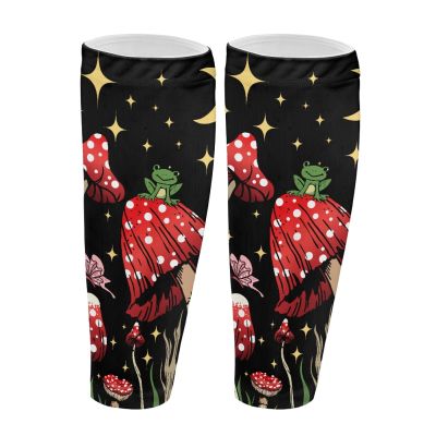 Wanyint Calf Compression Sleeves for Women and Men, Elastic Leg Compression Sleeves, Basketball, Hiking, Calf, Mushroom, Size 42