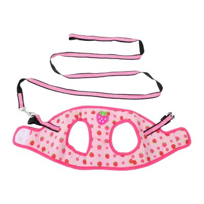 minkissy Adjustable Dog Harness with Breathable Strawberry Pattern Design for Small and Medium Dogs