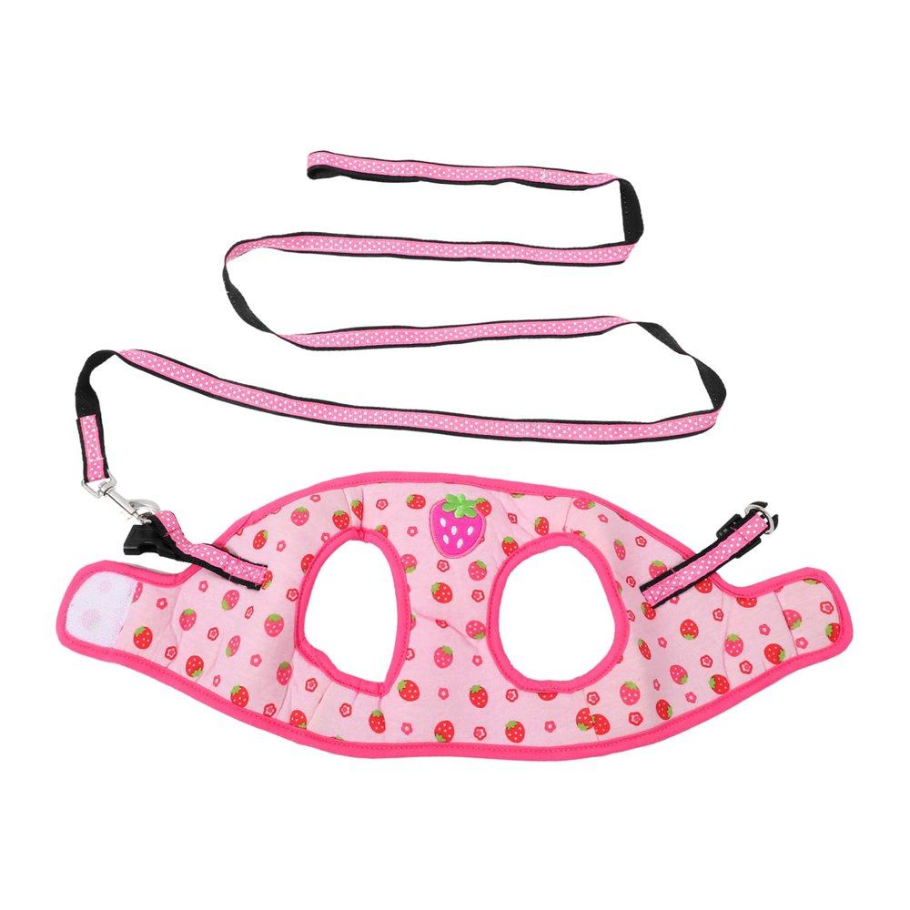 minkissy Adjustable Dog Harness with Breathable Strawberry Pattern Design for Small and Medium Dogs