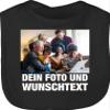 Personalized Baby Bib – Photo, Name or Custom Text – One Size – Black view 1