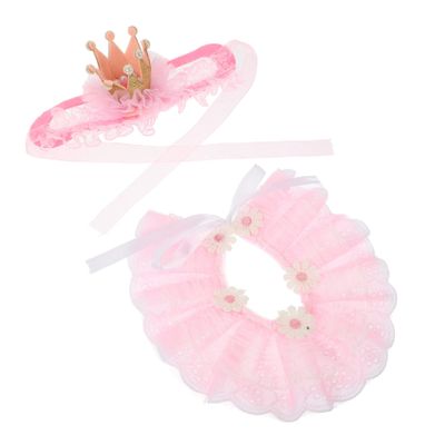 Beavorty Princess Cosplay Crown and Collar for Pets