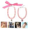 Beavorty 2-Piece Pearl Cat Collar Set, Adjustable Necklaces for Small Dogs and Cats view 3