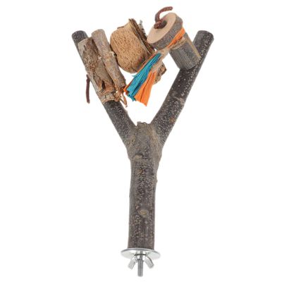 Natural Wood Bird Perch for Chewing, for Parrots and Budgerigars