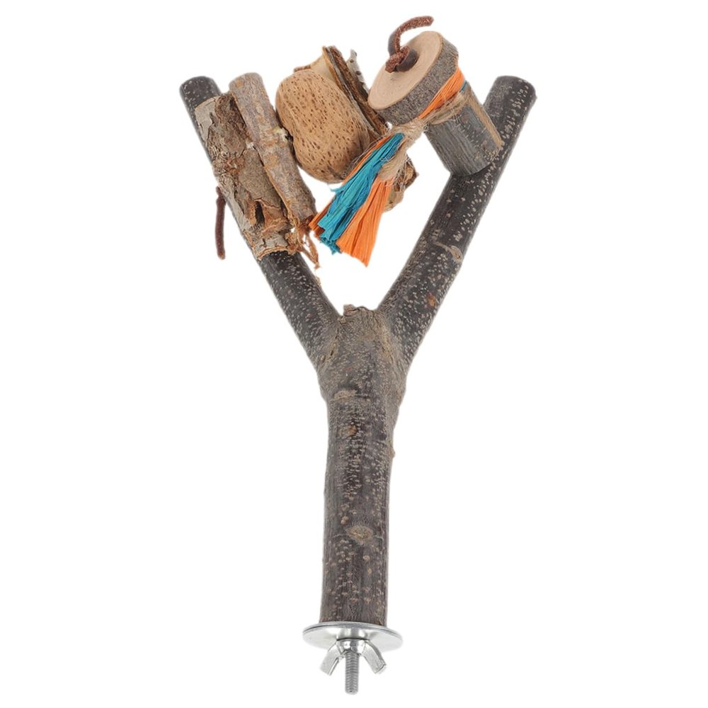 Natural Wood Bird Perch for Chewing, for Parrots and Budgerigars
