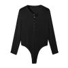 Duohropke Men's One-Piece Bodysuit, Long-Sleeve Lingerie Jumpsuit, High-Cut Brief/Thong, Slim-Fit Leotard view 2