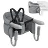 LILIIN Foldable Baby Table Seat Booster, Baby Seat with Non-Slip Clamps and Backrest, Travel High Chair Booster with Seat Bag, for 2–8 cm Thick Tables, Gray view 1