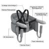 LILIIN Foldable Baby Table Seat Booster, Baby Seat with Non-Slip Clamps and Backrest, Travel High Chair Booster with Seat Bag, for 2–8 cm Thick Tables, Gray view 3
