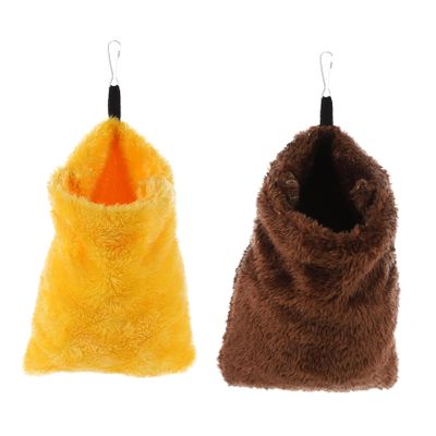 Beavorty Flannel Hamster Sleeping Bags, Warm and Comfortable, with Hanging Cord, for Hamster and Squirrel Cages, 2 Pieces