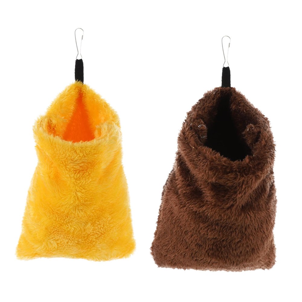 Beavorty Flannel Hamster Sleeping Bags, Warm and Comfortable, with Hanging Cord, for Hamster and Squirrel Cages, 2 Pieces