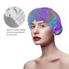 Northern Lights Double-Layer Waterproof Shower Cap with Elastic view 4