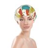 Mid-Century Modern Double-Layer Waterproof Shower Cap, Reusable, for Men and Women view 3