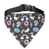 Xoenoiee Reversible Dog Bandana with Unicorn, Donut and Ice Cream Pattern, Adjustable Buckle, Metal Ring, Size M view 2