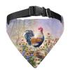 Xoenoiee Dog Bandana with Chicken Floral Print, Adjustable Buckle and Metal Leash Ring for Large Pets view 2