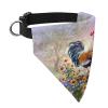 Xoenoiee Dog Bandana with Chicken Floral Print, Adjustable Buckle and Metal Leash Ring for Large Pets view 3