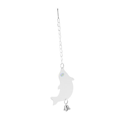 FRCOLOR Parrot Mirror Toy with Bell, Dolphin Design