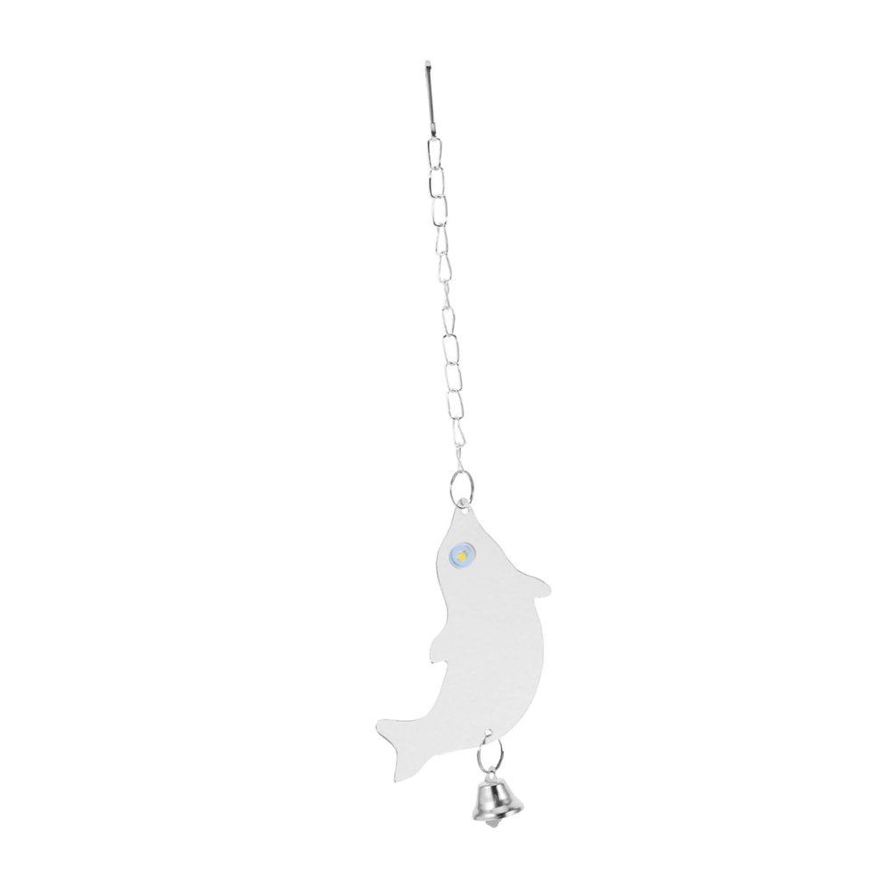 FRCOLOR Parrot Mirror Toy with Bell, Dolphin Design