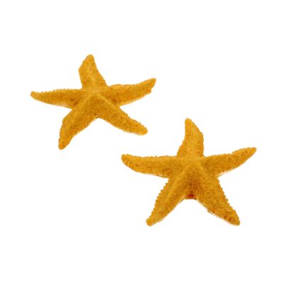 FRCOLOR 2-Piece Artificial Yellow Resin Starfish Aquarium Decorations