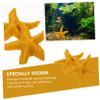 FRCOLOR 2-Piece Artificial Yellow Resin Starfish Aquarium Decorations view 3