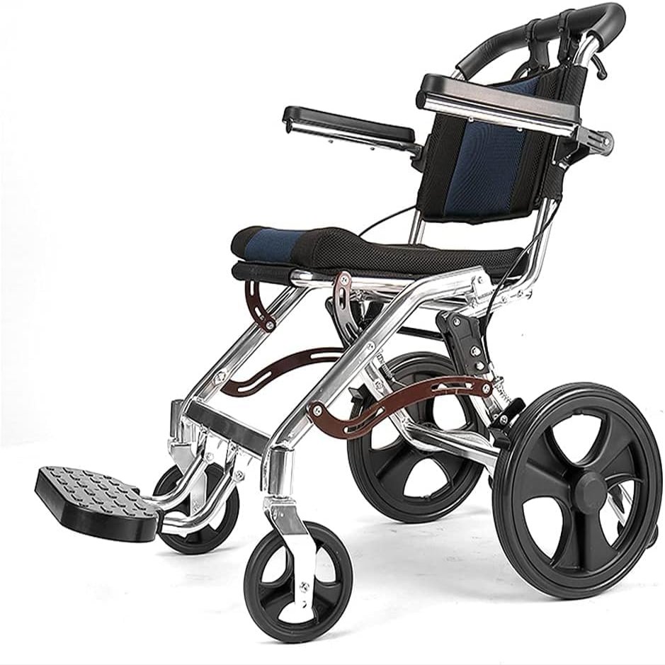 Lightweight Foldable Aluminum Transit Wheelchair, 10 kg