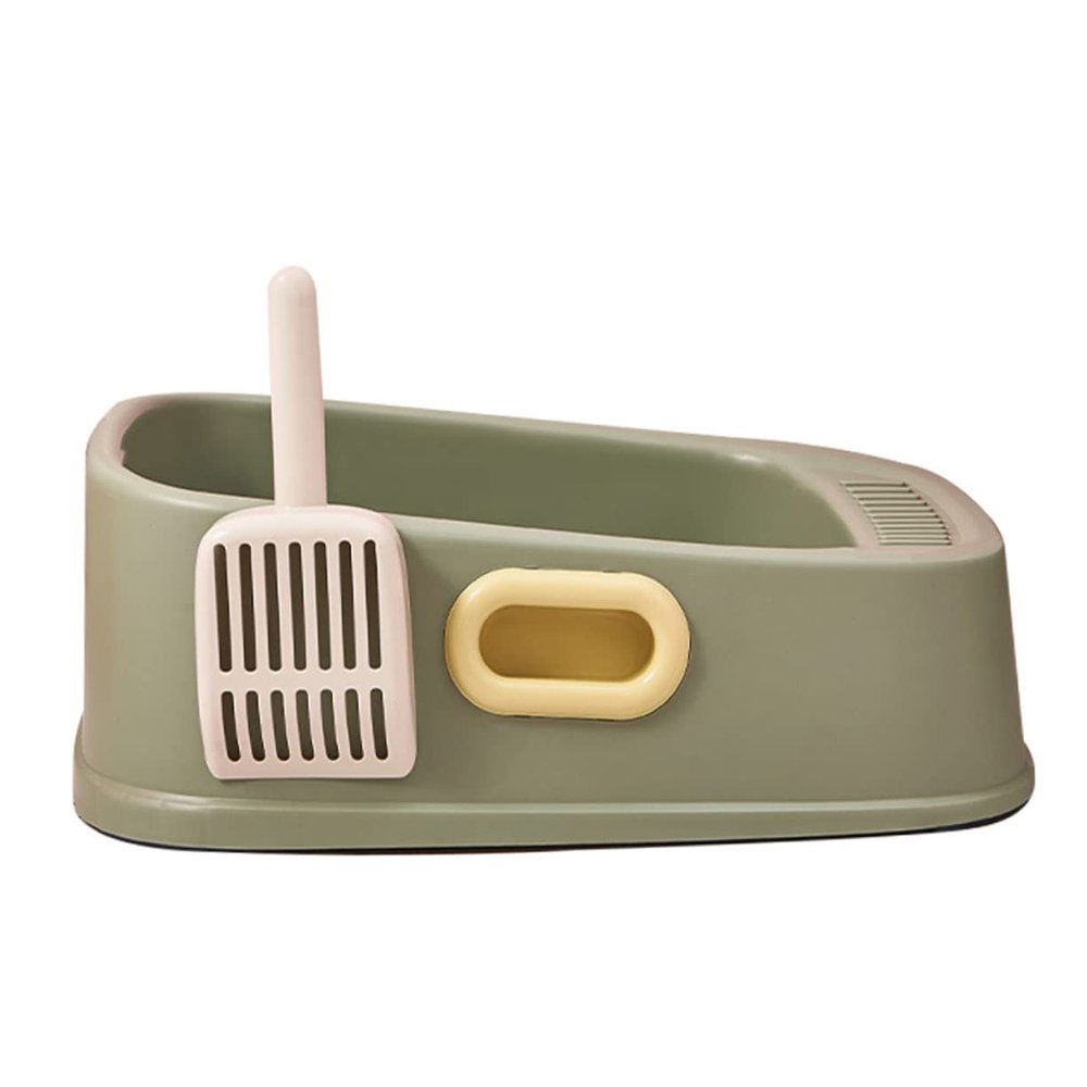 DOITOOL Cat Litter Box with Lid - Semi-Open Design