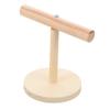 Wooden Parrot Perch for Cockatiels, Table and Cage view 1