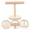 Wooden Parrot Perch for Cockatiels, Table and Cage view 4