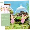 Warmhm 3 Sets Ballerina Statue Cupcake Toppers, Dancing Girl Figurines, Shiny Reusable Dessert Toppers, 4 Pieces × 3 view 4