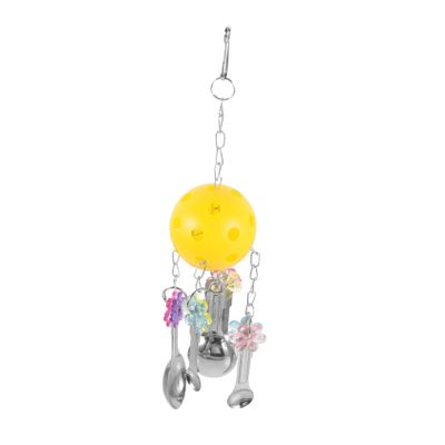 Beavorty Parrot Chew Toy with Bell, Hanging Bird Toy for Cockatiels and Budgies, Assorted Colors