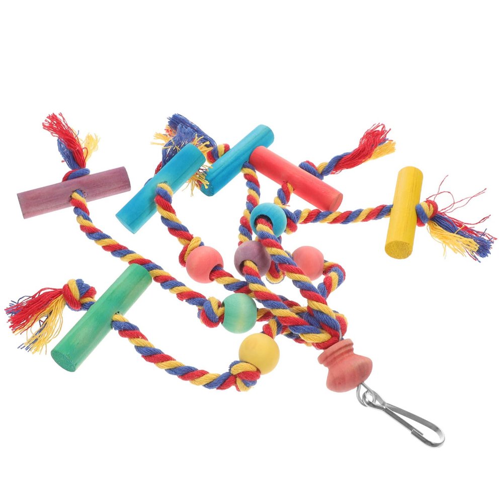 FOMIYES Parrot Toy - Colorful Wooden Hanging Chew Toy