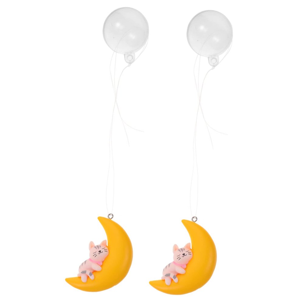Housoutil 2-Piece Floating Cat Moon Decoration