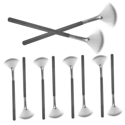 DOITOOL 10-Piece Fan Makeup Brush Set for Precise Application of Highlighter and Powder
