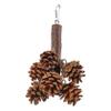 DOITOOL Hanging Parrot Toy with Pine Cones, Wood, and Metal view 1
