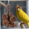 DOITOOL Hanging Parrot Toy with Pine Cones, Wood, and Metal view 4