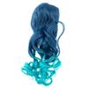 Housoutil Long Curly Wavy Synthetic Hairpiece, Sea Blue to Peacock Blue Gradient view 4