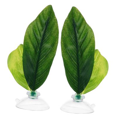 Angoily 2-Piece Green Plastic Betta Fish Resting and Spawning Leaves