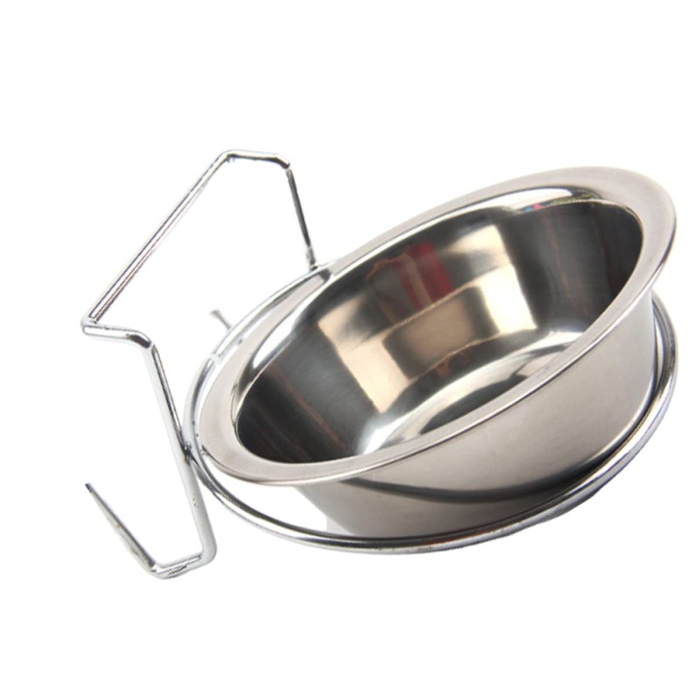 Hanging Stainless Steel Food Bowl, Removable, Silver Dog Bowl