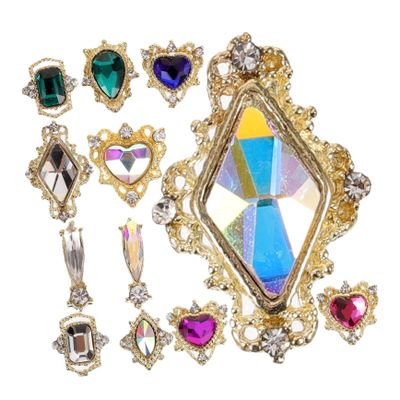 Nail Rhinestones, 1 Metal Rhinestone Heart Decoration