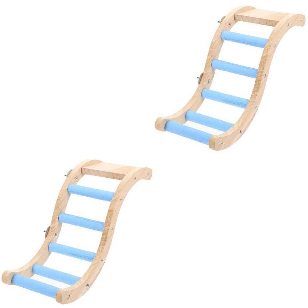 Housoutil 2-Piece Colorful Parrot Ladder Climbing Toy for Budgies and Other Birds